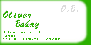oliver bakay business card