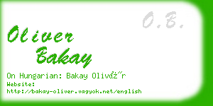 oliver bakay business card